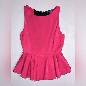 Alice + Olivia Poppy Pink Peplum Top Sleeveless